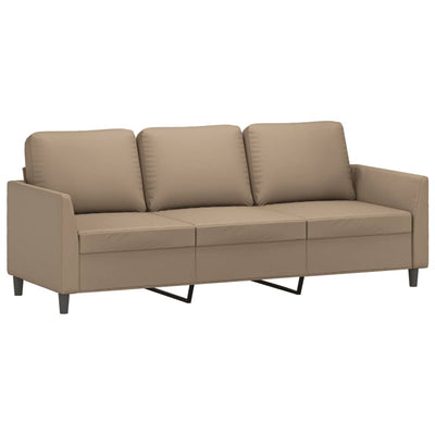 3 Piece Sofa Set with Cushions Cappuccino Faux Leather Payday Deals