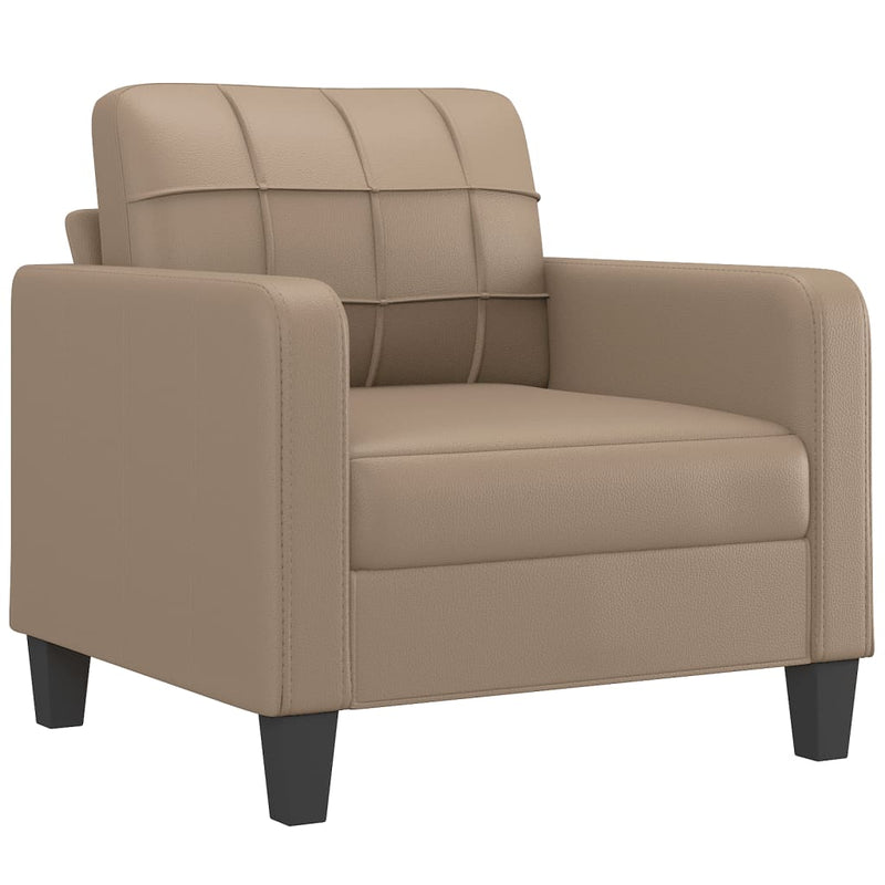 3 Piece Sofa Set with Cushions Cappuccino Faux Leather Payday Deals