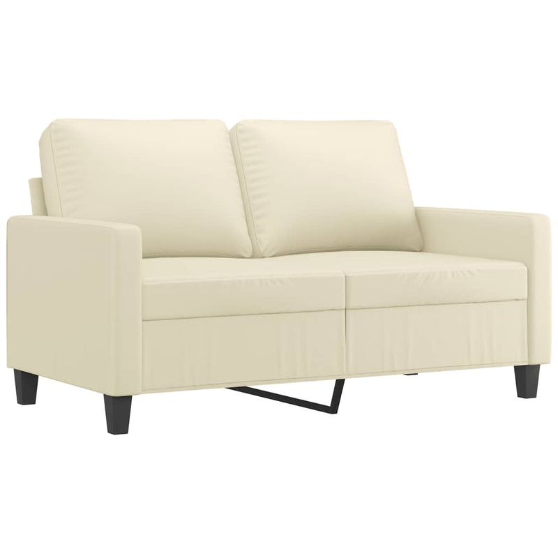 3 Piece Sofa Set with Cushions Cream Faux Leather Payday Deals