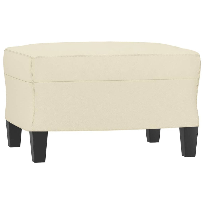3 Piece Sofa Set with Cushions Cream Faux Leather Payday Deals