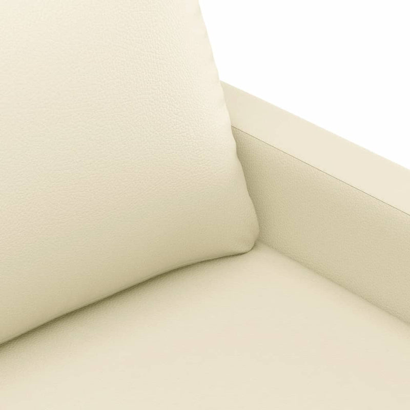 3 Piece Sofa Set with Cushions Cream Faux Leather Payday Deals