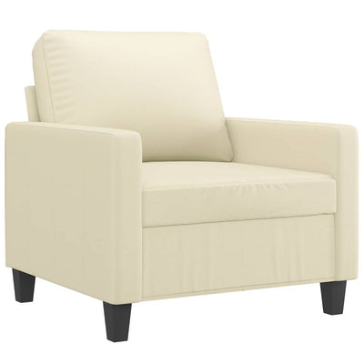 3 Piece Sofa Set with Cushions Cream Faux Leather Payday Deals