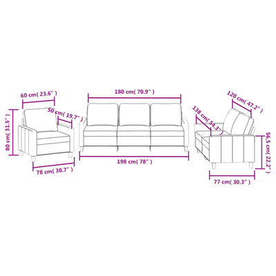 3 Piece Sofa Set with Cushions Cream Faux Leather Payday Deals