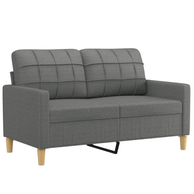3 Piece Sofa Set with Cushions Dark Grey Fabric Payday Deals