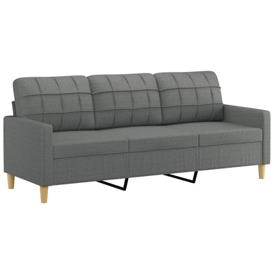 3 Piece Sofa Set with Cushions Dark Grey Fabric Payday Deals