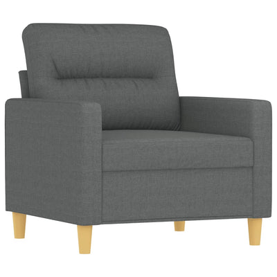 3 Piece Sofa Set with Cushions Dark Grey Fabric Payday Deals