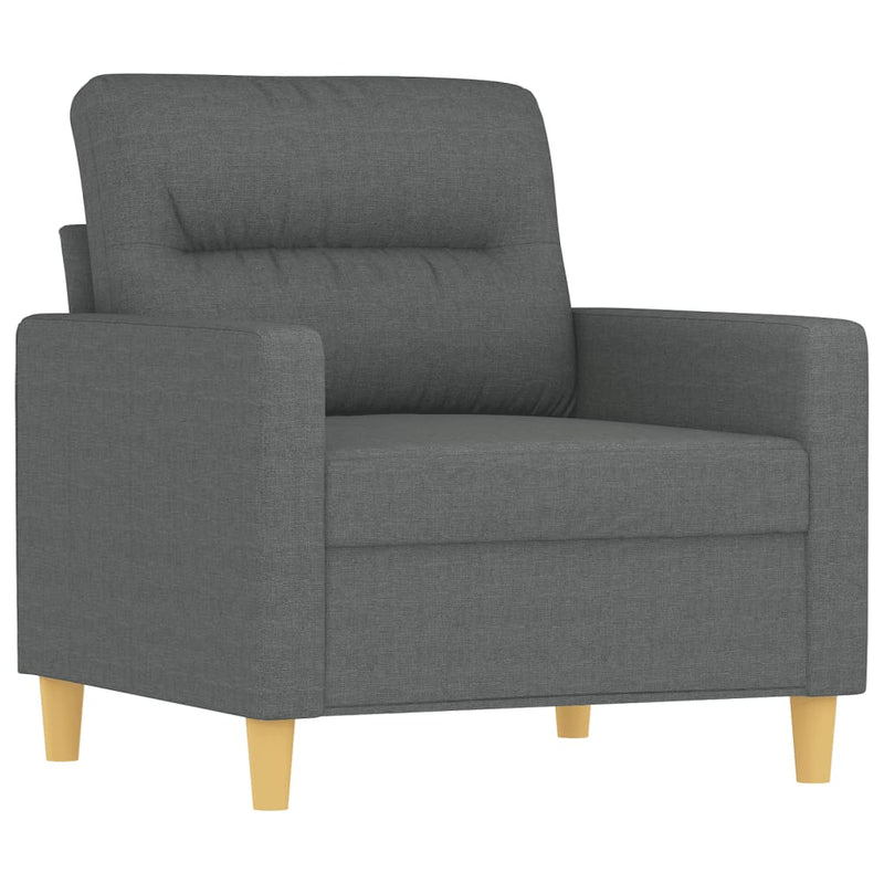3 Piece Sofa Set with Cushions Dark Grey Fabric Payday Deals