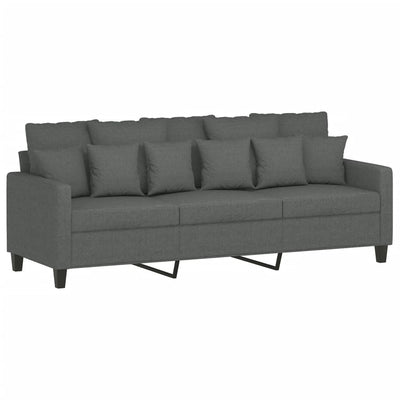 3 Piece Sofa Set with Cushions Dark Grey Fabric Payday Deals