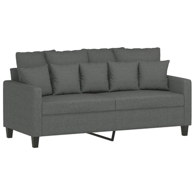3 Piece Sofa Set with Cushions Dark Grey Fabric Payday Deals