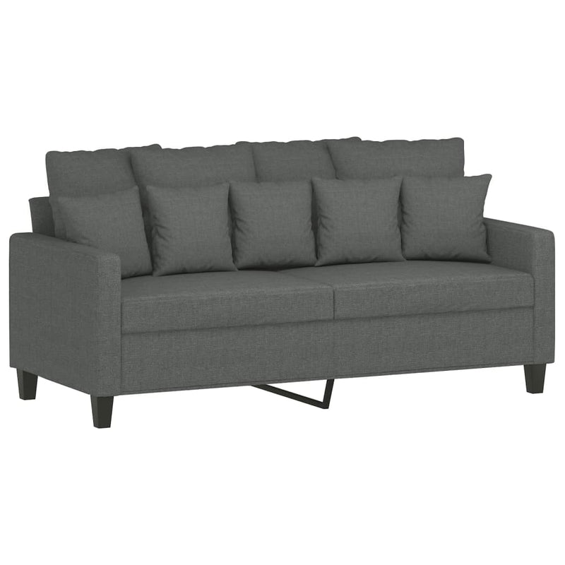 3 Piece Sofa Set with Cushions Dark Grey Fabric Payday Deals