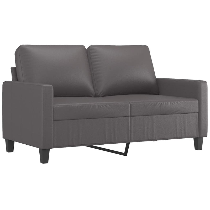 3 Piece Sofa Set with Cushions Grey Faux Leather Payday Deals