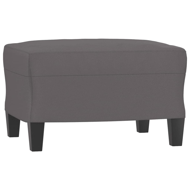 3 Piece Sofa Set with Cushions Grey Faux Leather Payday Deals