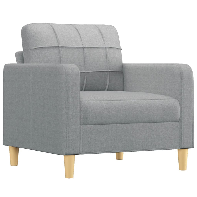 3 Piece Sofa Set with Cushions Light Grey Fabric Payday Deals