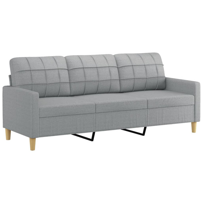 3 Piece Sofa Set with Cushions Light Grey Fabric Payday Deals