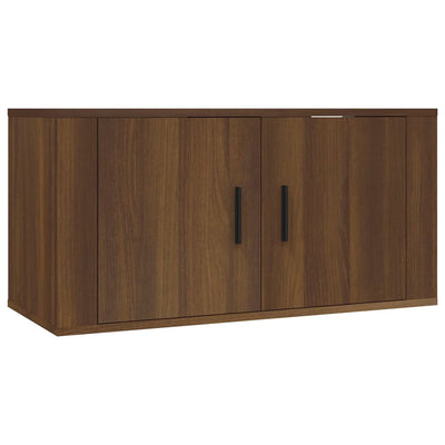 3 Piece TV Cabinet Set Brown Oak Engineered Wood Payday Deals