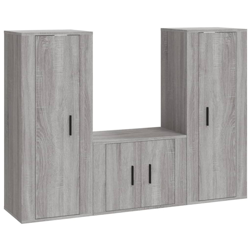 3 Piece TV Cabinet Set Grey Sonoma Engineered Wood Payday Deals