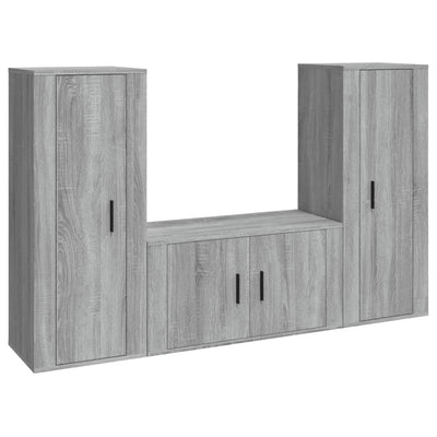 3 Piece TV Cabinet Set Grey Sonoma Engineered Wood Payday Deals