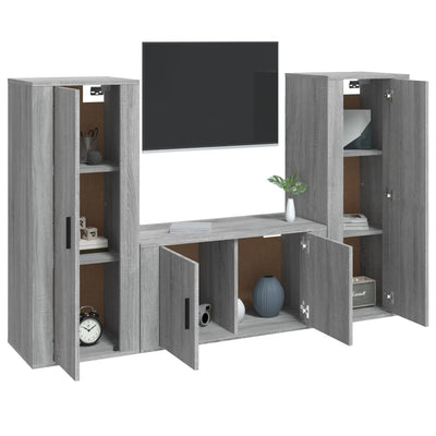 3 Piece TV Cabinet Set Grey Sonoma Engineered Wood Payday Deals