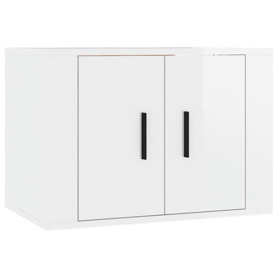 3 Piece TV Cabinet Set High Gloss White Engineered Wood Payday Deals