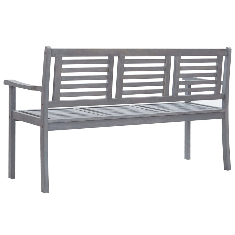 3-Seater Garden Bench with Cushion 150 cm Grey Eucalyptus Wood Payday Deals