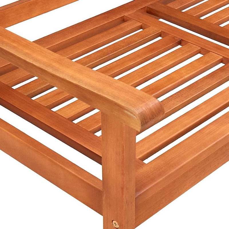 3-Seater Garden Bench with Cushion 150 cm Solid Eucalyptus Wood Payday Deals