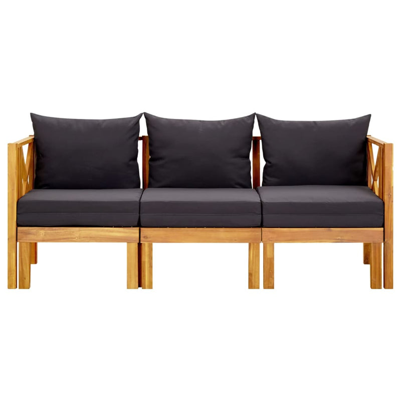 3-Seater Garden Bench with Cushions 179 cm Solid Acacia Wood Payday Deals