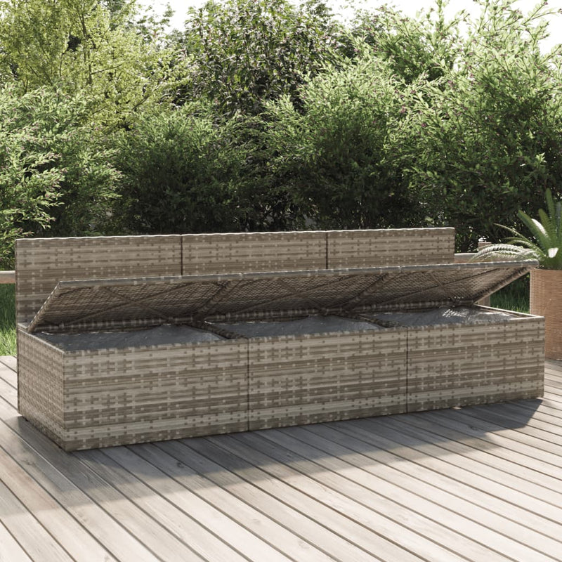 3-Seater Garden Sofa with Cushions Grey Poly Rattan Payday Deals