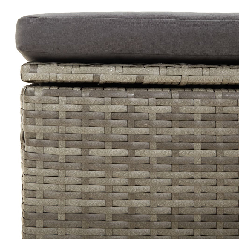 3-Seater Garden Sofa with Cushions Grey Poly Rattan Payday Deals