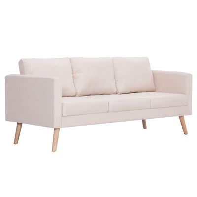 3-Seater Sofa Fabric Cream Payday Deals