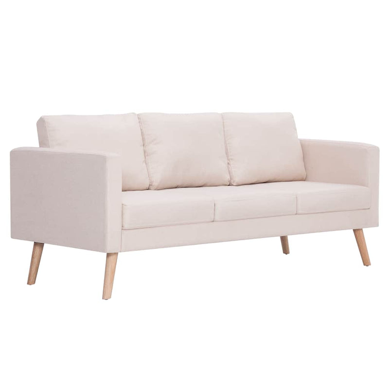 3-Seater Sofa Fabric Cream Payday Deals