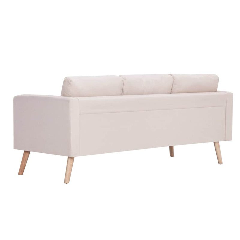3-Seater Sofa Fabric Cream Payday Deals