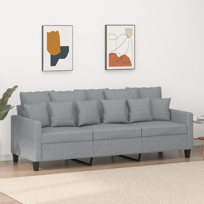 3-Seater Sofa Light Grey 180 cm Fabric Payday Deals