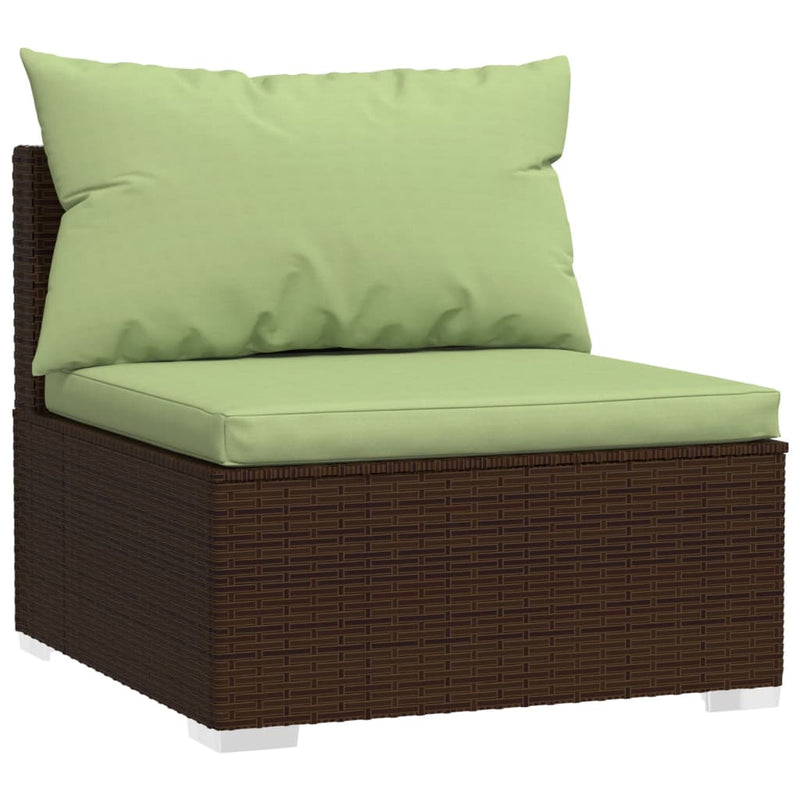 3-Seater Sofa with Cushions Brown Poly Rattan Payday Deals
