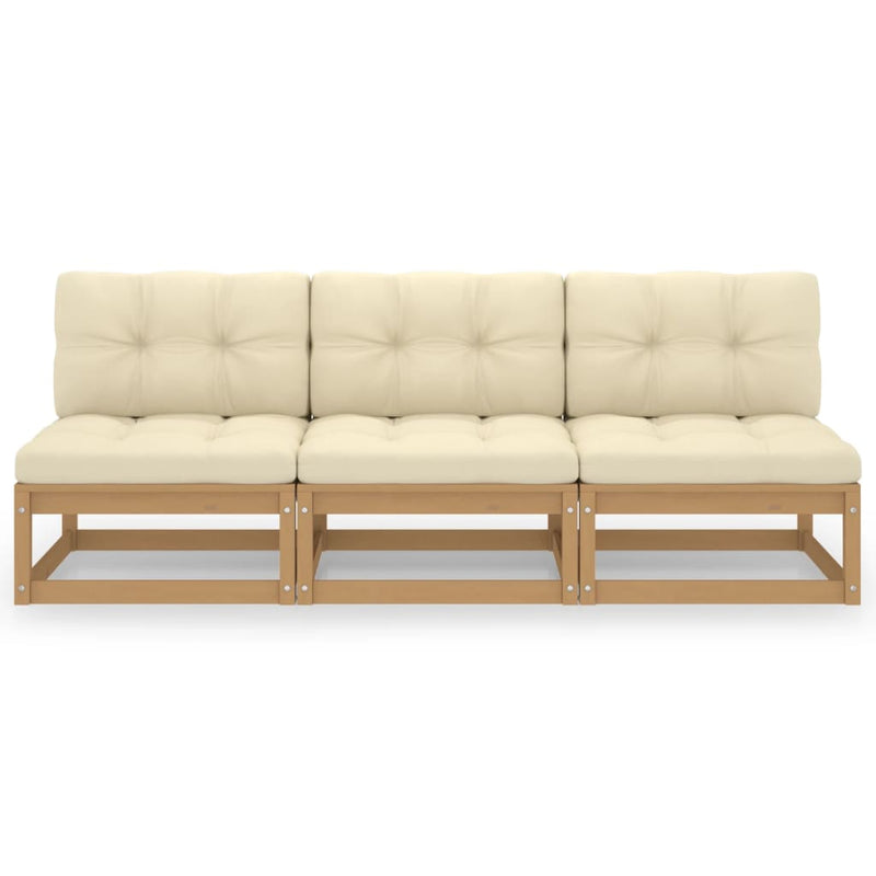 3-Seater Sofa with Cushions Solid Pinewood Payday Deals