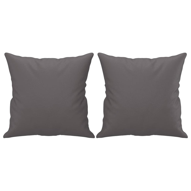 3-Seater Sofa with Throw Pillows Grey 180 cm Faux Leather Payday Deals