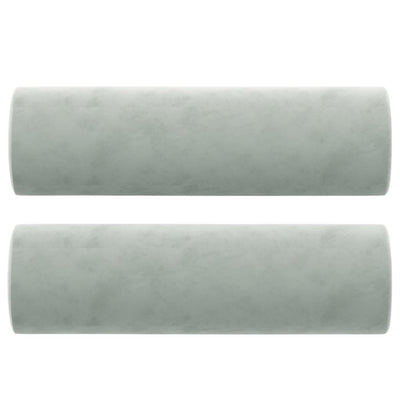 3-Seater Sofa with Throw Pillows Light Grey 180 cm Velvet Payday Deals