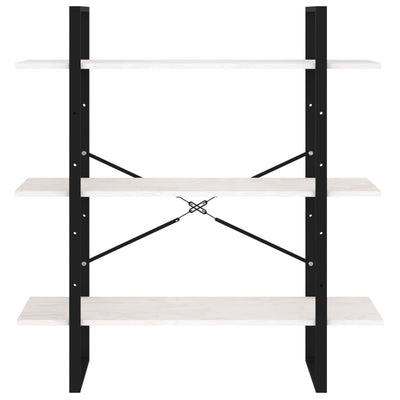 3-Tier Book Cabinet White 100x30x105 cm Solid Pine Wood Payday Deals