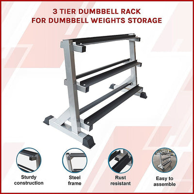 3 Tier Dumbbell Rack for Dumbbell Weights Storage Payday Deals