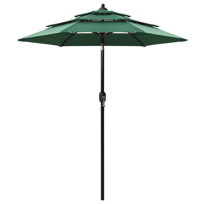3-Tier Garden Parasol with Aluminium Pole Green 2 m Payday Deals