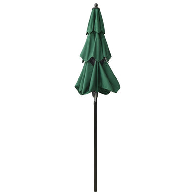 3-Tier Garden Parasol with Aluminium Pole Green 2 m Payday Deals