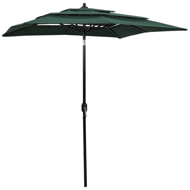 3-Tier Garden Parasol with Aluminium Pole Green 2x2 m Payday Deals
