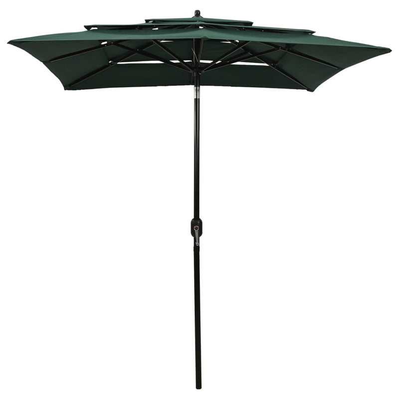 3-Tier Garden Parasol with Aluminium Pole Green 2x2 m Payday Deals