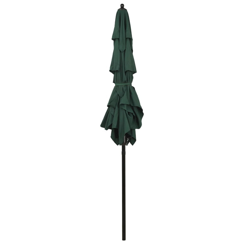 3-Tier Garden Parasol with Aluminium Pole Green 2x2 m Payday Deals