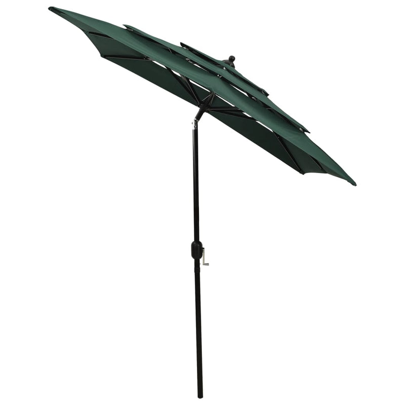3-Tier Garden Parasol with Aluminium Pole Green 2x2 m Payday Deals