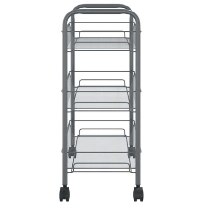 3-Tier Kitchen Trolley Grey 46x26x64 cm Iron Payday Deals