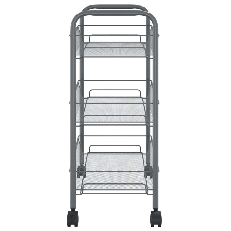 3-Tier Kitchen Trolley Grey 46x26x64 cm Iron Payday Deals