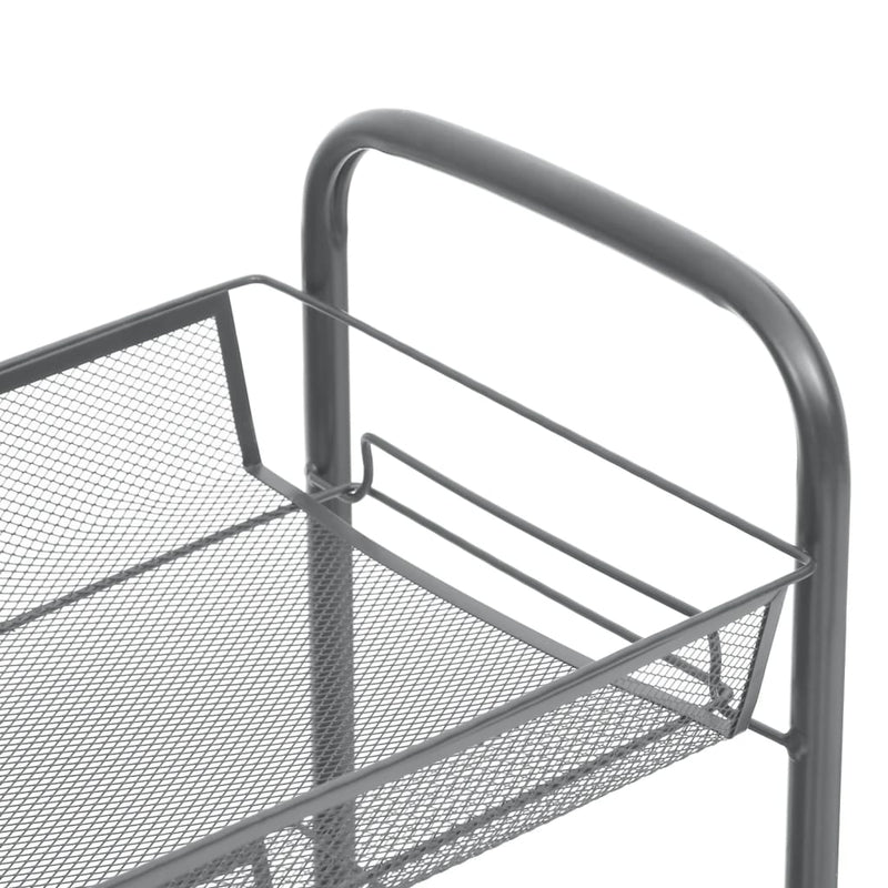 3-Tier Kitchen Trolley Grey 46x26x64 cm Iron Payday Deals