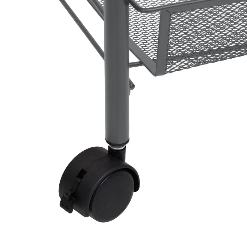 3-Tier Kitchen Trolley Grey 46x26x64 cm Iron Payday Deals