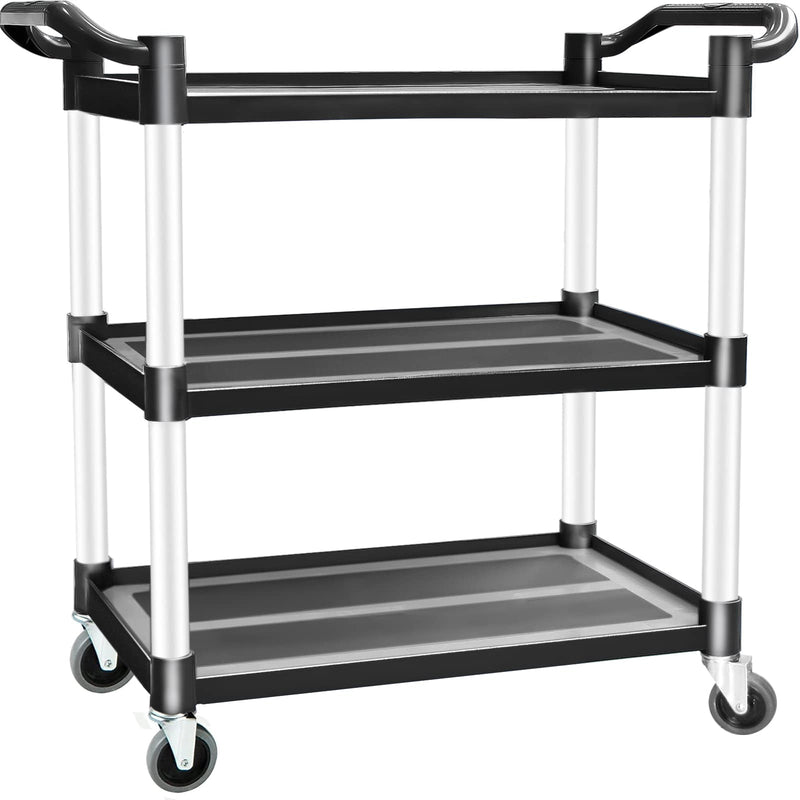 3 Tier Large Service Food Cart Restaurant Trolley Utility Cart Kitchen Catering Shelf Storage Payday Deals