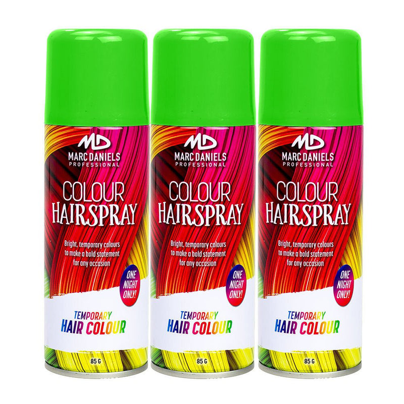 3 x Marc Daniels Hair Colour Spray Green 85g Payday Deals